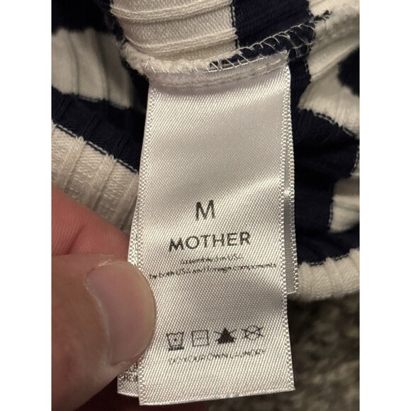 MOTHER The Chin Ups Midi Dress Size M Navy Blue White Stripe Ribbed Tank - Picture 5 of 7